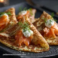 Cr&ecirc;pe sal&eacute;e russe Recette Blinis chics Saumon Cr&egrave;me Aigre