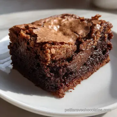 Brownie chocolat : LUltime recette c&oelig;ur coulant et cro&ucirc;te craquel&eacute;e.