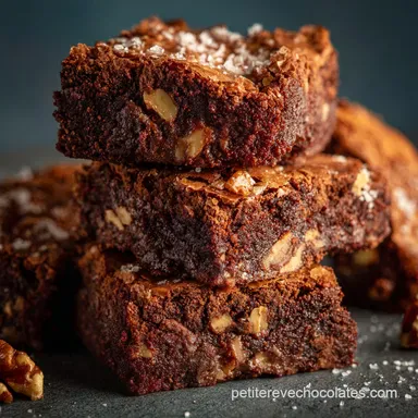 Brownies aux noix et chocolat Fudgy la cro&ucirc;te craquel&eacute;e garantie du Chef