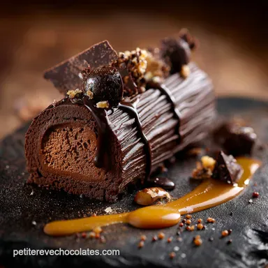 Bûche au chocolat noir intense le secret de la ganache montée Fiche recette