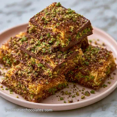 Chocolat Croustillant Pistache au Kada&iuml;f Fiche recette