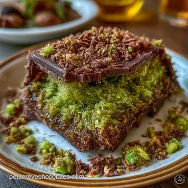 Chocolat Duba&iuml; Avec Pistache Et Kada&iuml;f Fiche recette