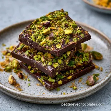 Chocolat Noir Duba&iuml; avec Pistache Fiche recette