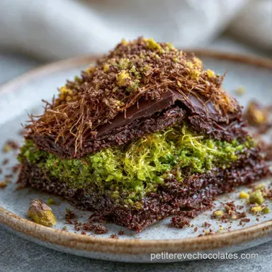 Chocolat Pistache Kada&iuml;f pour 2 Tablettes Fiche recette