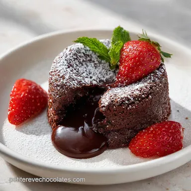 G&acirc;teau Fondant au Chocolat pour 8 Personnes : Coeur Velout&eacute; Fiche recette