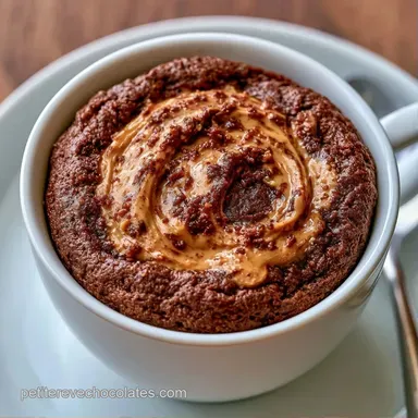 Mug Cake Chocolat Cacahu&egrave;te en 5 Min Fiche recette