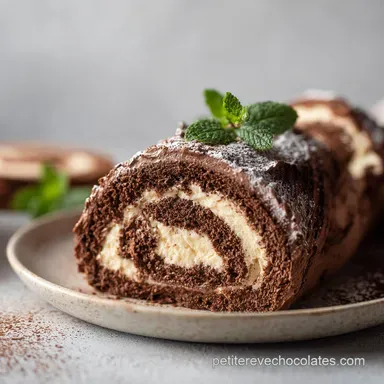Recette de B&ucirc;che de No&euml;l Facile : Roul&eacute; au Chocolat en 35 Minutes Fiche recette