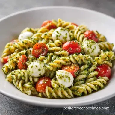 Salade P&acirc;tes Pesto Mozzarella pour 2