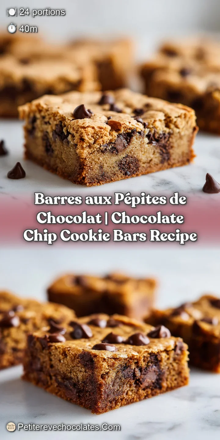 Close-up of a warm, gooey chocolate chip bar, revealing melted chocolate streaks and a soft crumb.