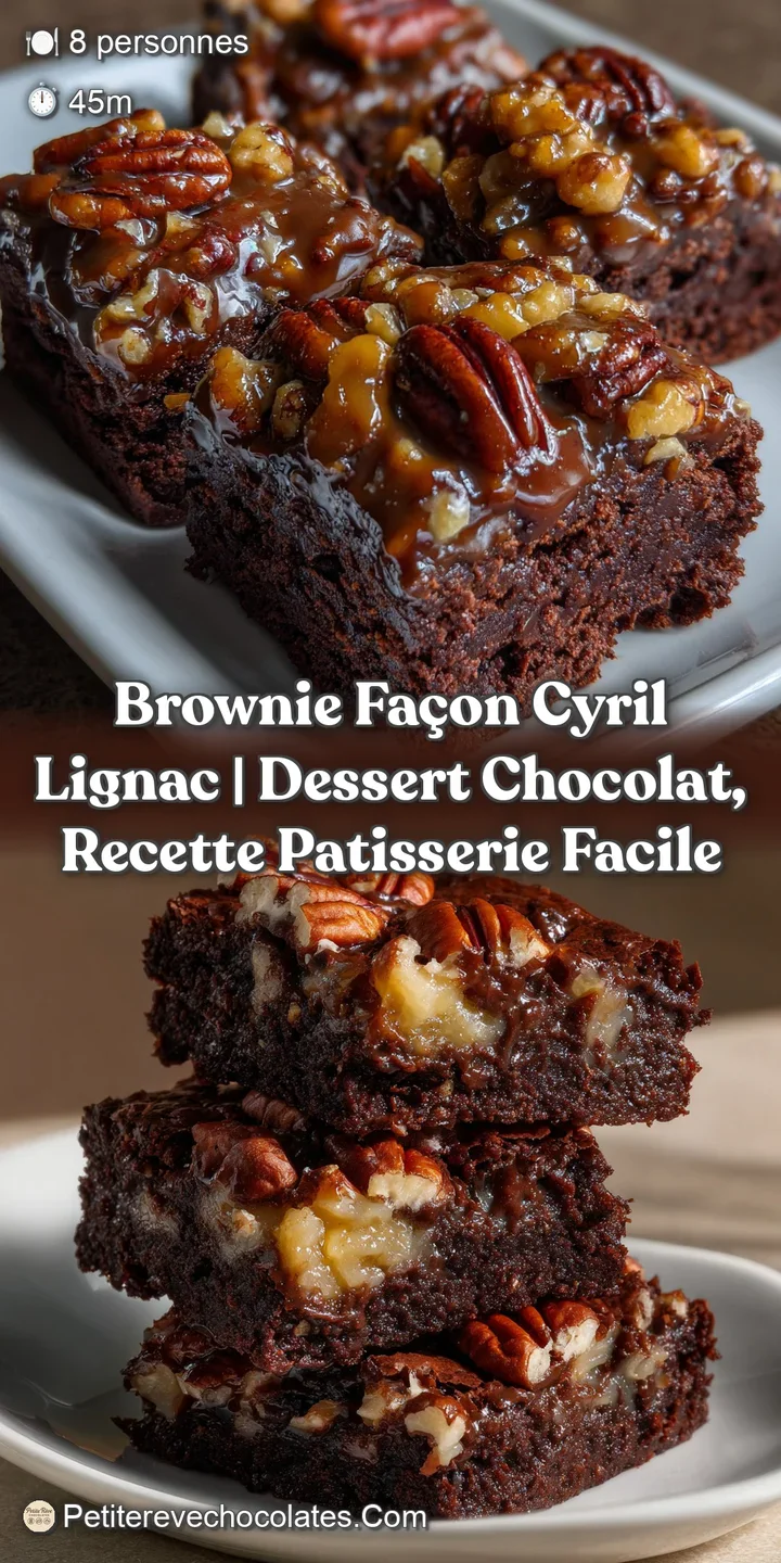 Brownie Fa&ccedil;on Cyril Lignac | Dessert Chocolat Recette Patisserie Facile