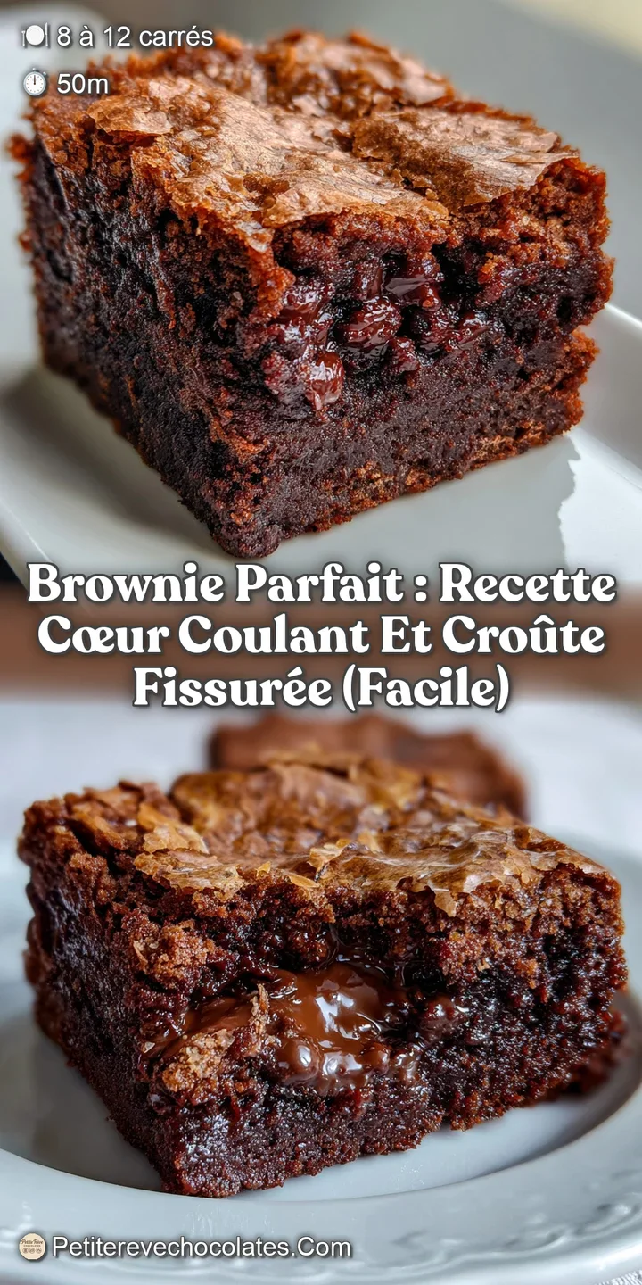 Brownie Parfait : Recette c&oelig;ur coulant et cro&ucirc;te fissur&eacute;e (facile)