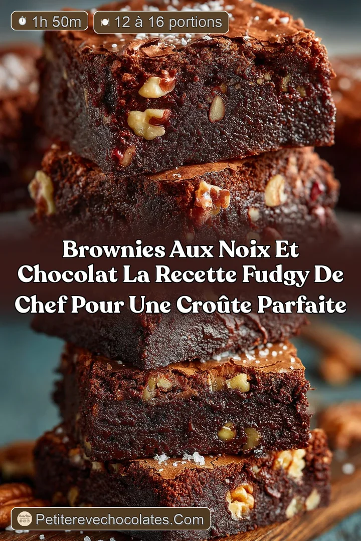 Brownies aux noix et chocolat La recette Fudgy de Chef pour une cro&ucirc;te parfaite