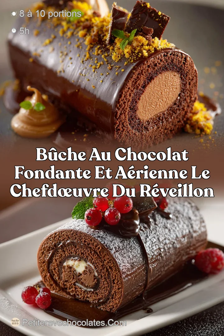 B&ucirc;che au chocolat fondante et a&eacute;rienne le chefd&oelig;uvre du R&eacute;veillon