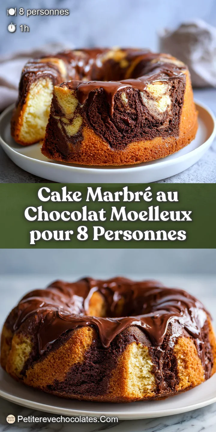 Close-up of a moist marbled cake slice with rich chocolate swirls and light vanilla, promising a delicious and satisfying ...