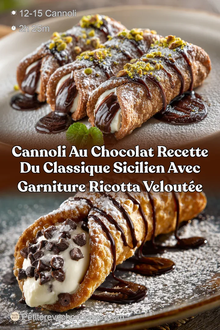 Cannoli au chocolat Recette du classique sicilien avec garniture ricotta velout&eacute;e
