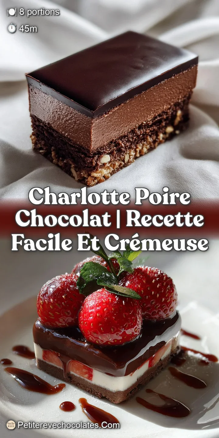 Close-up of velvety chocolate mousse with a soft, airy texture, contrasting with the smooth slices of pear; a delightful t...