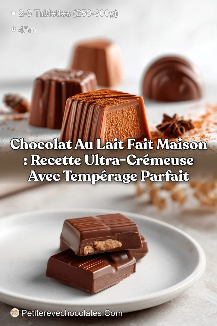 Chocolat au lait fait maison : Recette ultra-crémeuse avec tempérage parfait