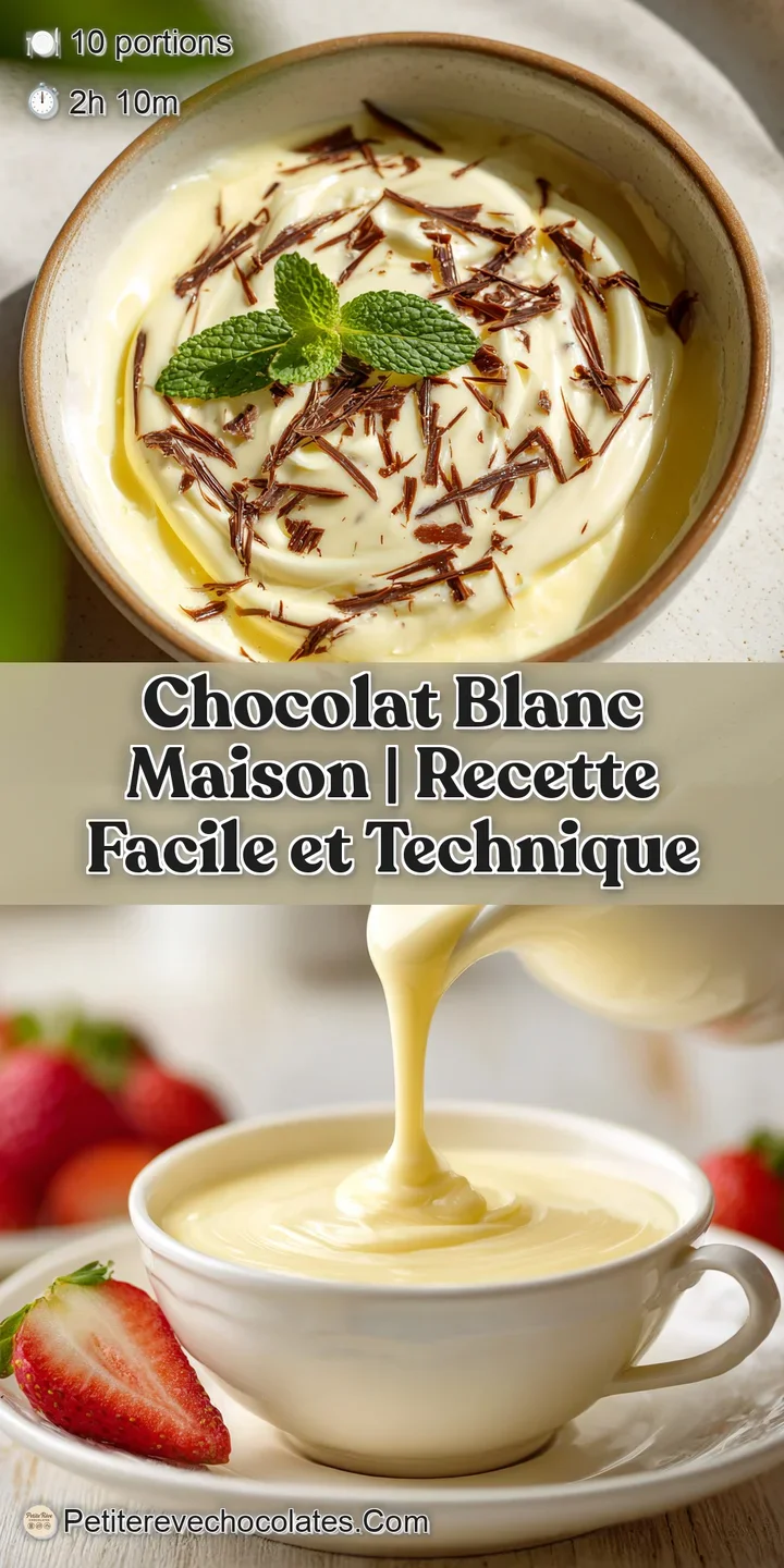 Close-up of a lusciously smooth white chocolate creation, its creamy surface catching the light, promising melt-in-your-mo...