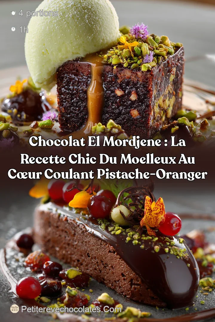 Chocolat El Mordjene : La recette chic du Moelleux au c&oelig;ur coulant Pistache-Oranger