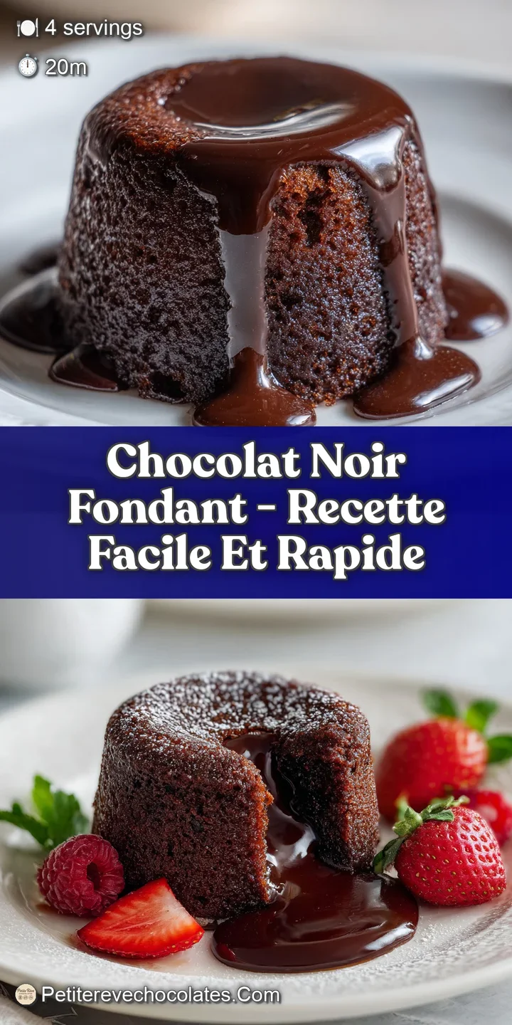 Close-up of a decadent, moist chocolate fondant with a slightly cracked top, revealing the tempting, molten chocolate within.
