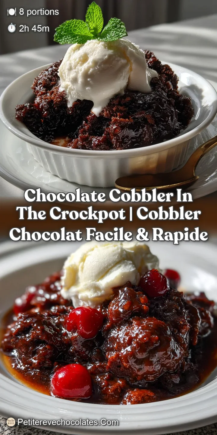 Chocolate Cobbler in the CrockPot | Cobbler Chocolat Facile & Rapide