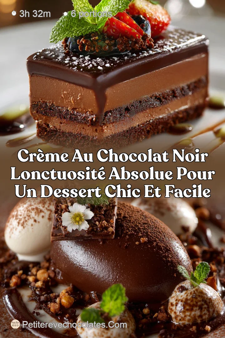 Cr&egrave;me au chocolat noir lonctuosit&eacute; absolue pour un dessert chic et facile
