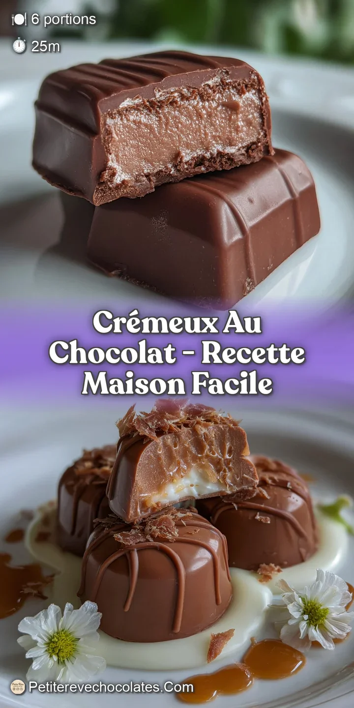 Close-up shows intensely dark, shiny chocolate dessert. Swirl of cream, dusting of cocoa, inviting & decadent. Focus on ri...