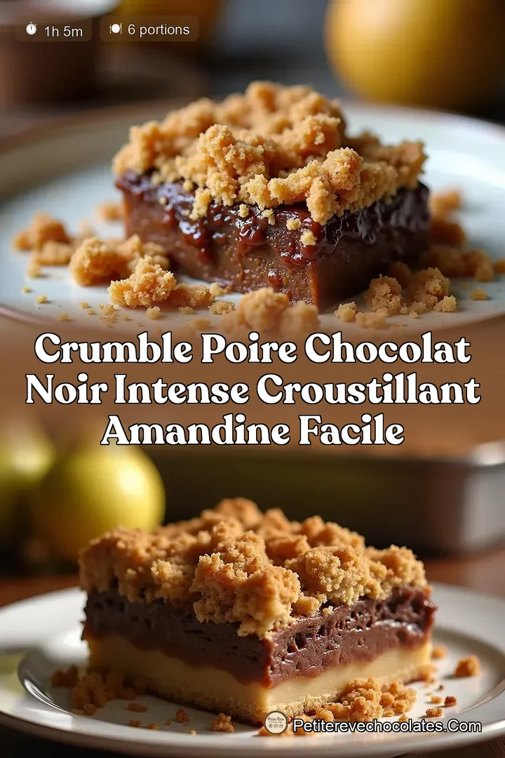 Crumble Poire Chocolat Noir Intense Croustillant Amandine Facile