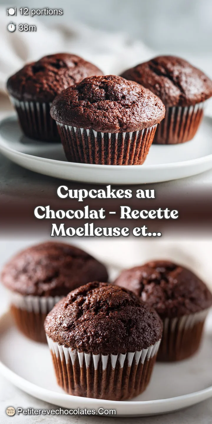 Close-up of a moist chocolate cupcake, revealing a tender crumb and creamy frosting detail.