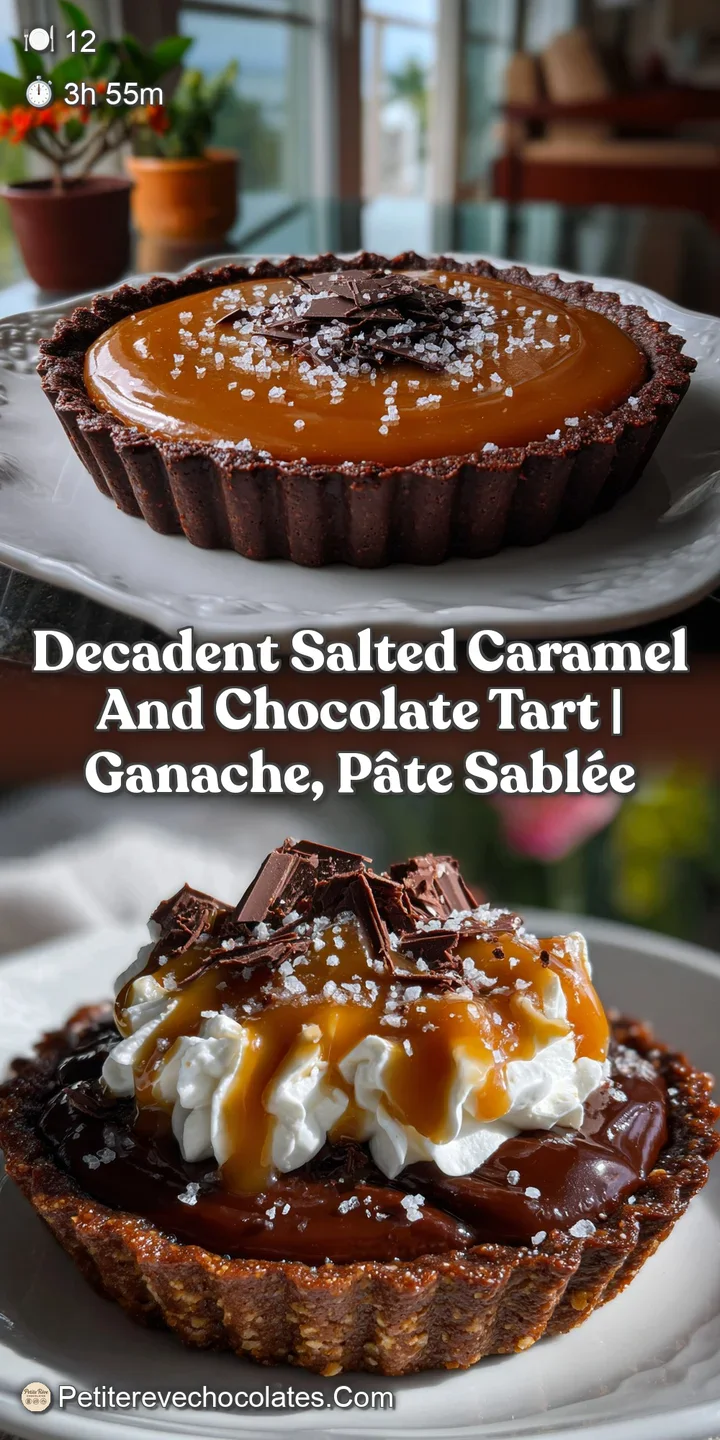 Decadent Salted Caramel and Chocolate Tart | Ganache P&acirc;te Sabl&eacute;e