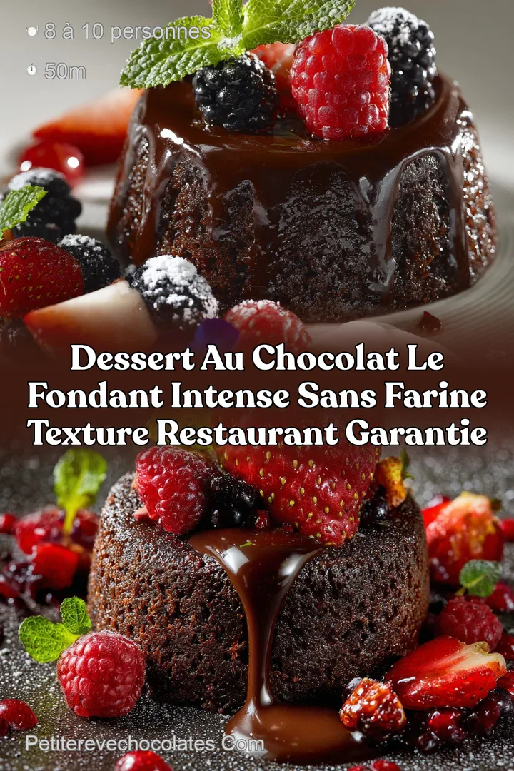 Dessert au chocolat Le Fondant Intense sans farine Texture restaurant garantie