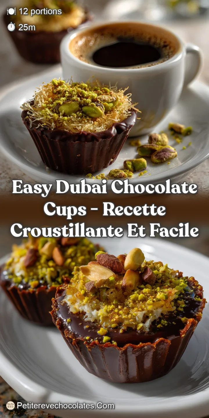 Easy Dubai Chocolate Cups - Recette Croustillante et Facile