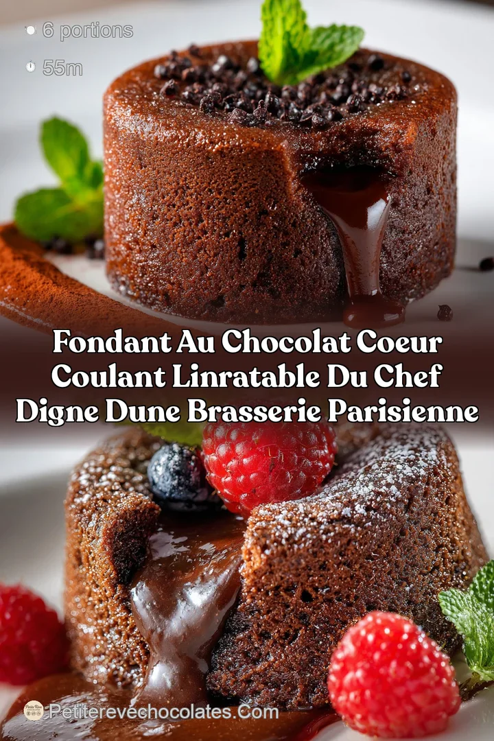 Fondant au chocolat coeur coulant Linratable du Chef digne dune brasserie parisienne