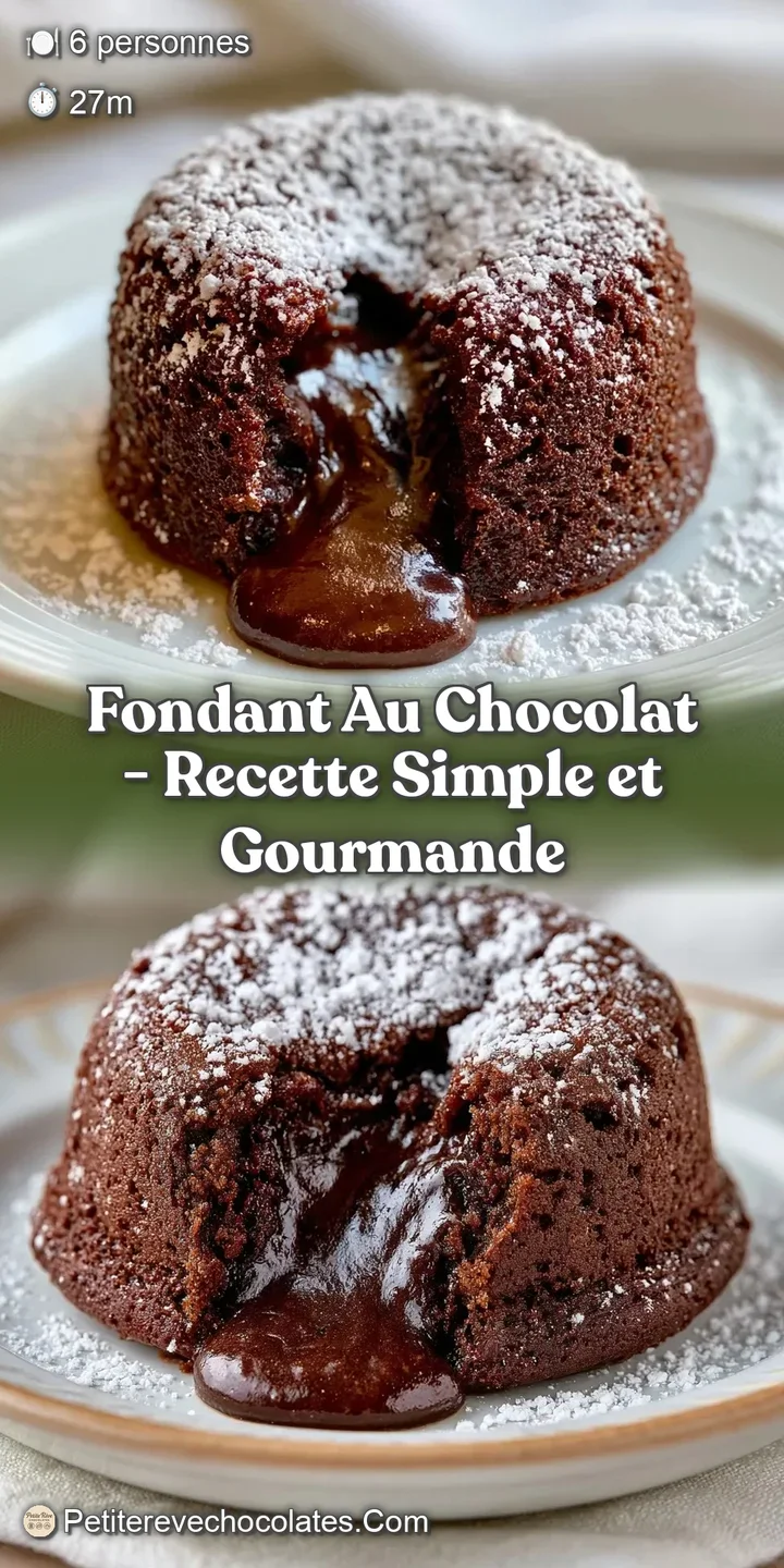 Gros plan sur un c&oelig;ur de chocolat chaud et brillant qui s'&eacute;coule lentement d'un biscuit moelleux et sombre.