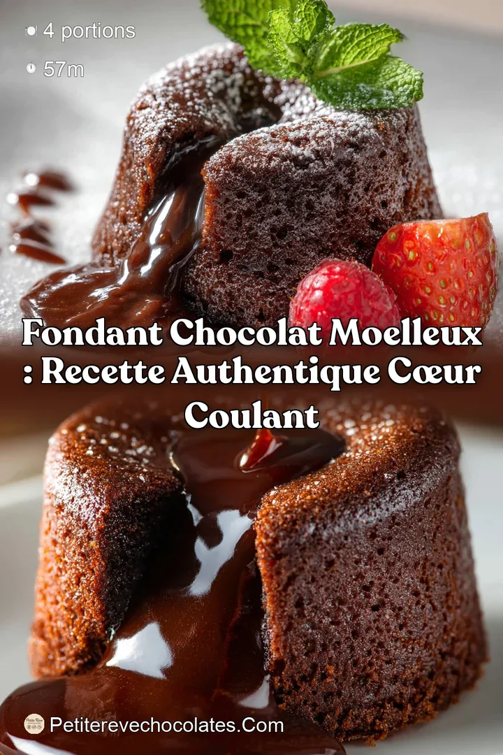 Fondant Chocolat Moelleux : Recette Authentique C&oelig;ur Coulant