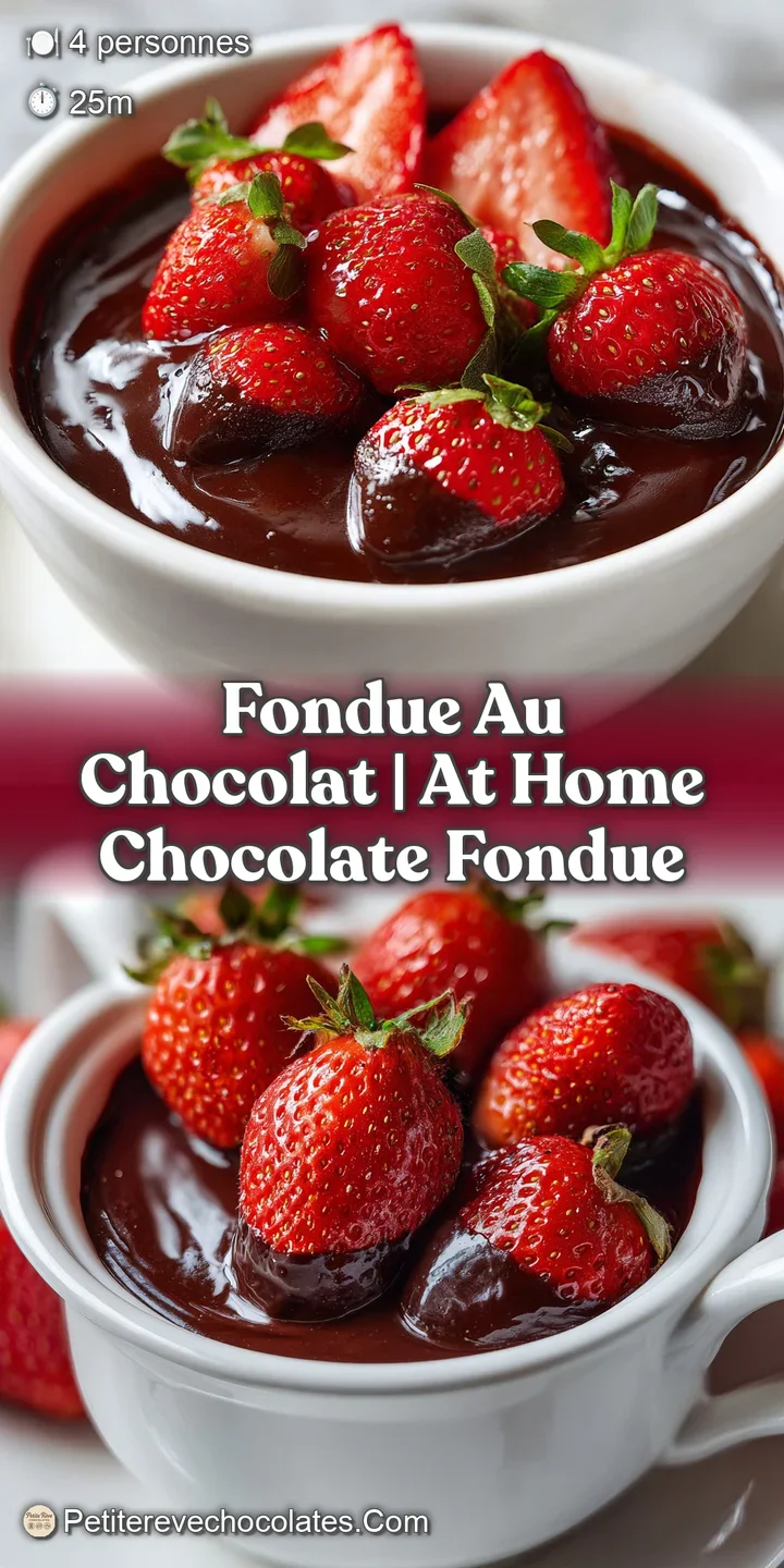 Gros plan sur une fraise rouge vif napp&eacute;e d'un chocolat chaud et &eacute;pais qui coule lentement en filets brillants.