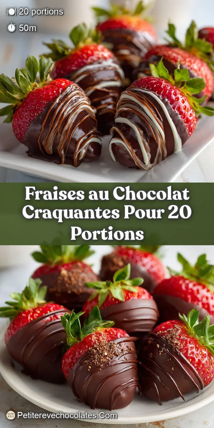 Close-up of a plump, glossy strawberry enrobed in dark chocolate, showcasing the satisfying crack of the shell.