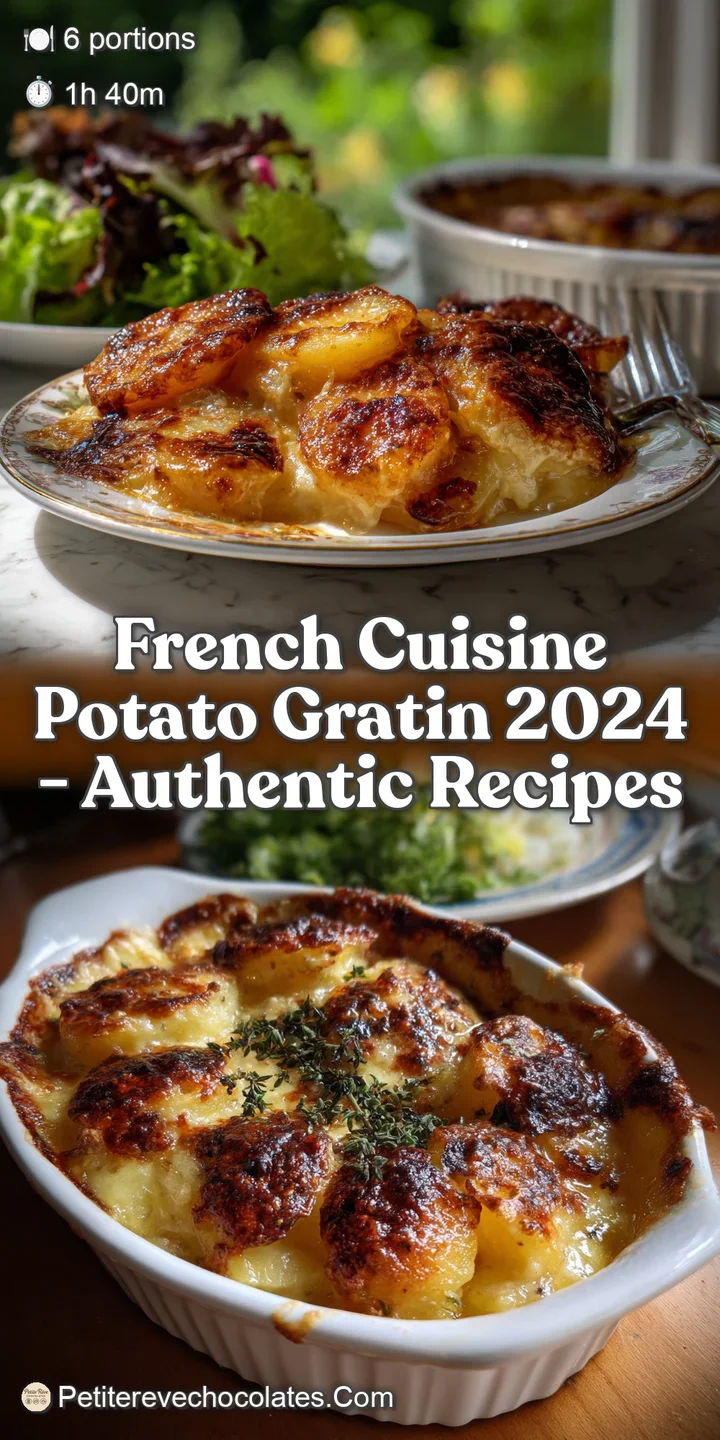 Close-up of bubbling potato gratin, creamy sauce clinging to tender potato slices, with hints of melted cheese and crispy ...