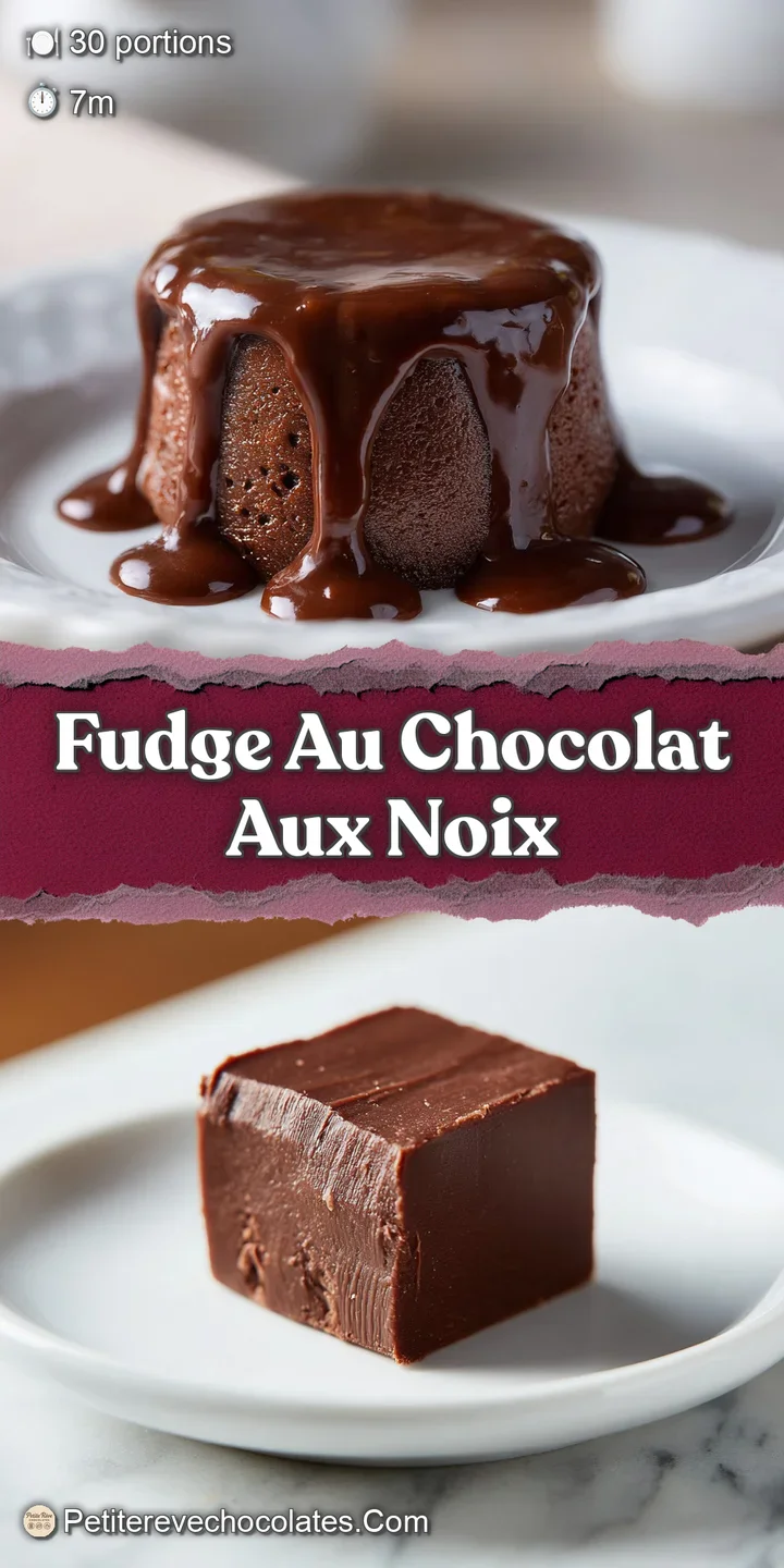 Intense close-up of a chocolate walnut fudge square, showcasing its dense texture and shiny surface, with visible walnut p...