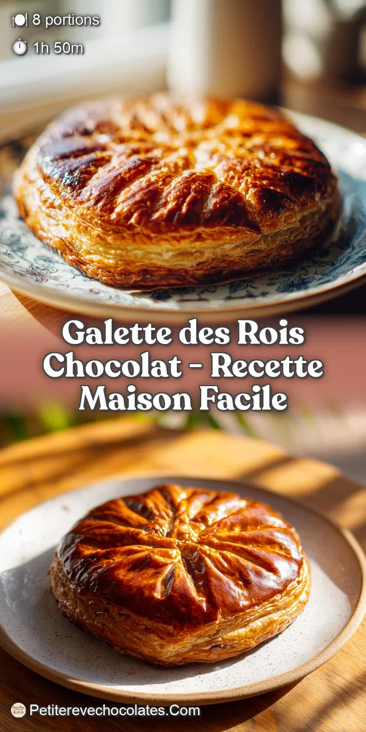 Close-up of a crisp, golden galette edge revealing a molten chocolate swirl within.