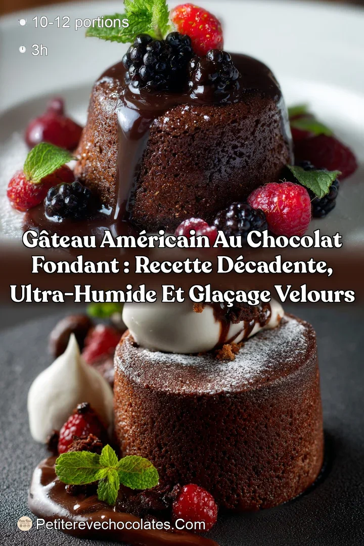 G&acirc;teau am&eacute;ricain au chocolat fondant : Recette d&eacute;cadente ultra-humide et gla&ccedil;age velours