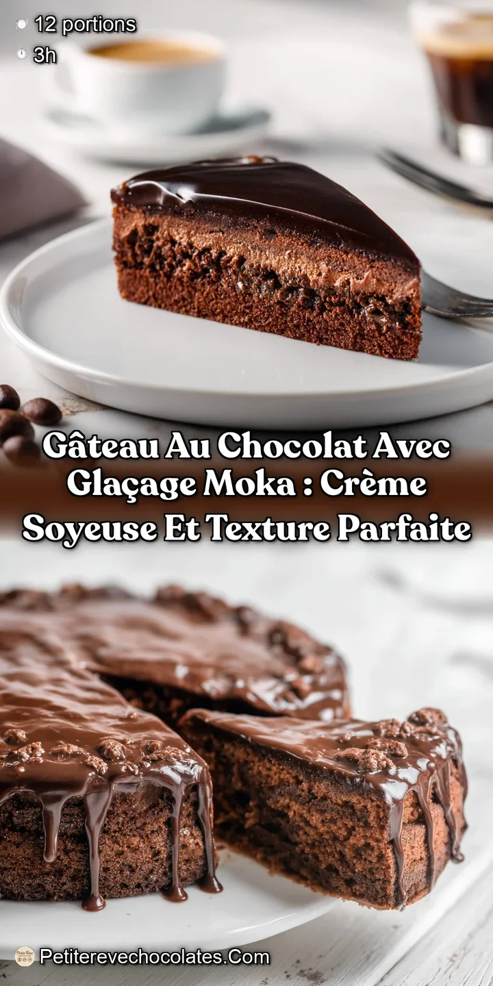 Gâteau au chocolat avec glaçage moka : Crème soyeuse et texture parfaite