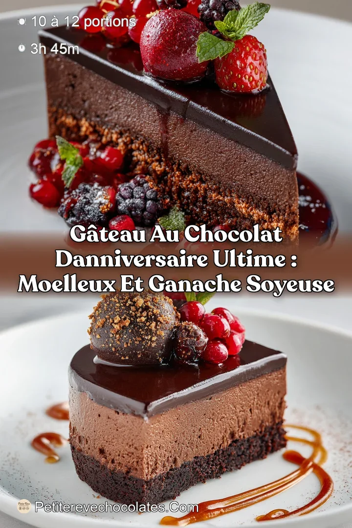 Gâteau au chocolat danniversaire Ultime : Moelleux et ganache soyeuse