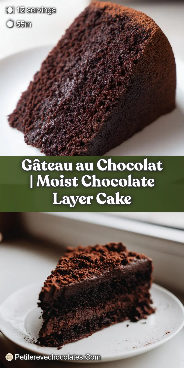 Gros plan sur la texture humide et dense d'un g&acirc;teau au chocolat intense, r&eacute;v&eacute;lant un c&oelig;ur fondant et a&eacute;r&eacute;.