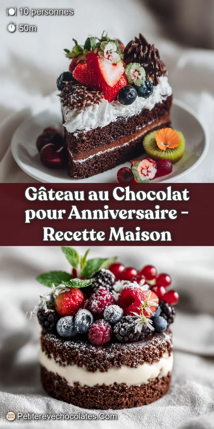 Close-up of a fork digging into a dark, fudgy chocolate cake with a glossy crumb.