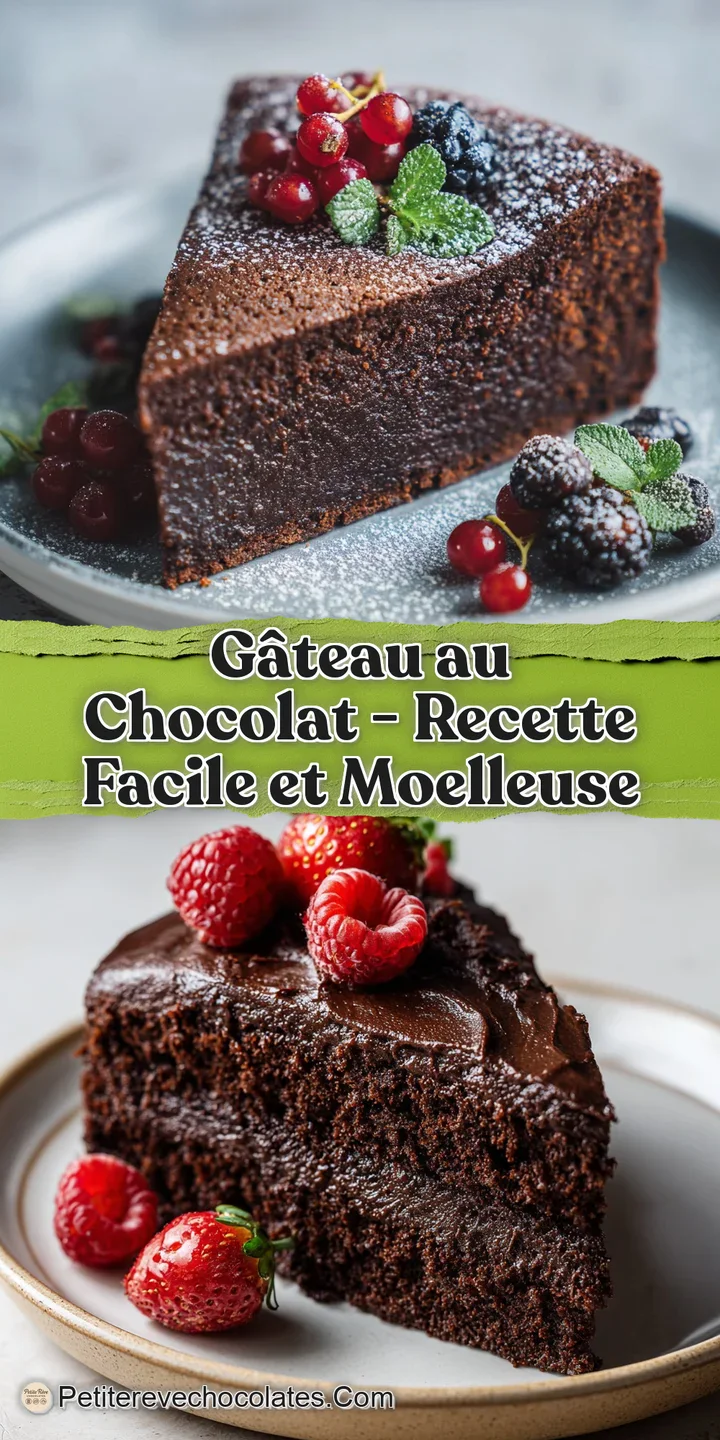 Close-up of a fork cutting into a dense, dark chocolate cake, revealing a fudgy interior texture.