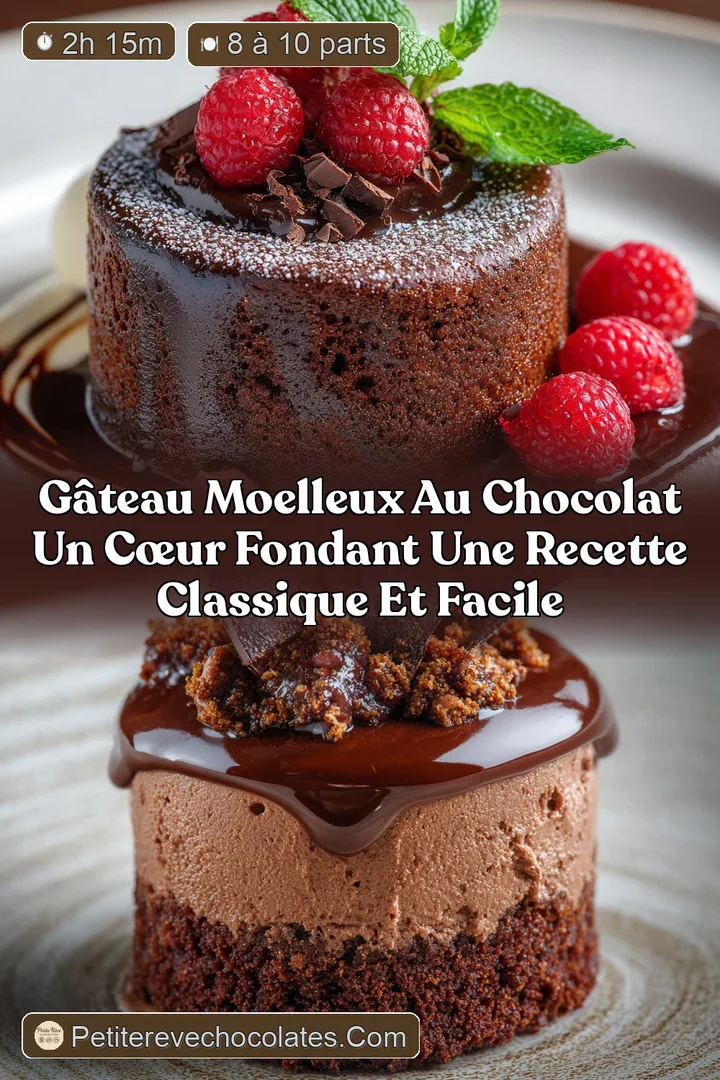 Gâteau moelleux au chocolat Un cœur fondant une recette classique et facile
