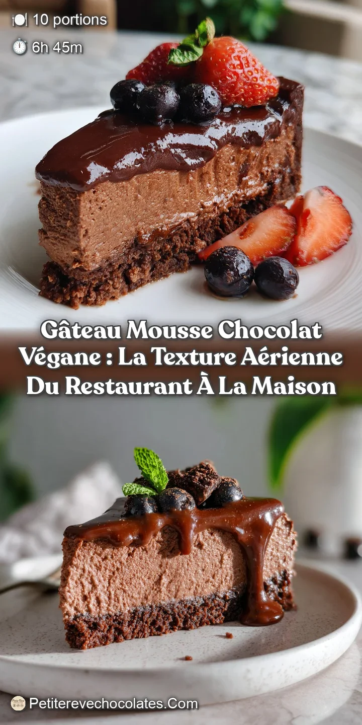 G&acirc;teau mousse chocolat v&eacute;gane : La texture a&eacute;rienne du restaurant &agrave; la maison