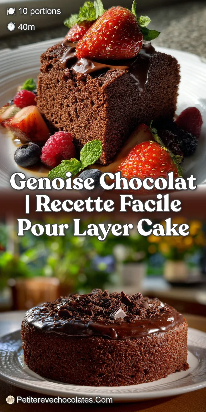 Close-up of a tender chocolate cake, revealing a soft, airy crumb. Deep brown hues and a slight sheen, suggesting moistnes...