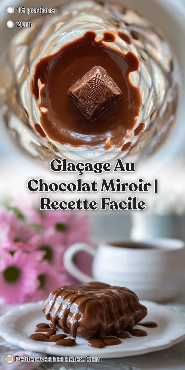 Close-up of a chocolate mirror glaze cake's surface. The intense, deep brown reflects light. Ultra smooth and glossy textu...